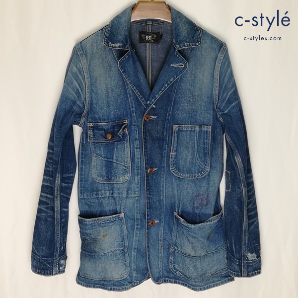 RRL ダブルアールエル デニムカバーオール 2 インディゴ USA製 ダメージ加工 レディース