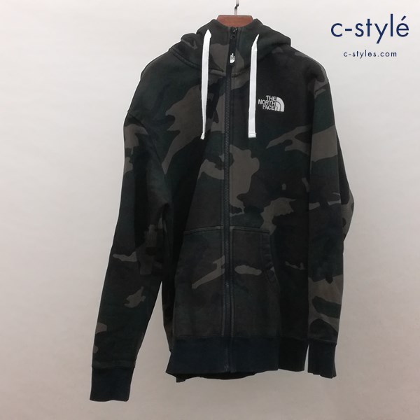 THE NORTH FACE ノースフェイス ジップパーカー L カーキ NT11858 迷彩 カモ柄 長袖