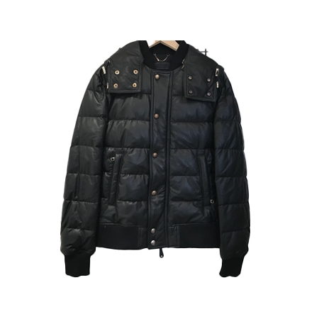 DIESEL BLACK GOLD(ディーゼルブラックゴールド) ダウンジャケット ラムレザー ブラック