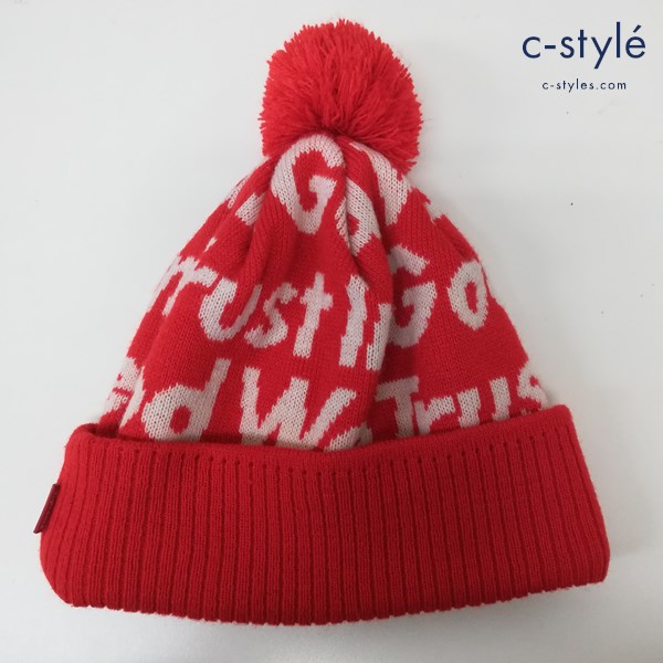Supreme シュプリーム In God Trust Beanie ニット帽 フリー レッド ニットキャップ 帽子