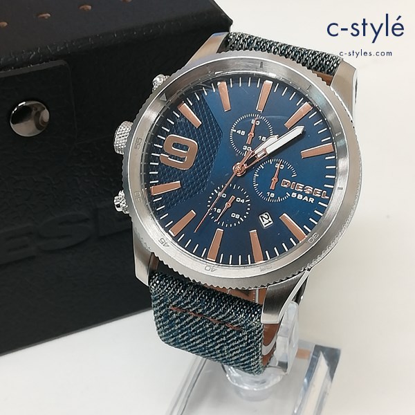 DIESEL ディーゼル 腕時計 シルバー×インディゴ RASP DZ-4450 デニム素材