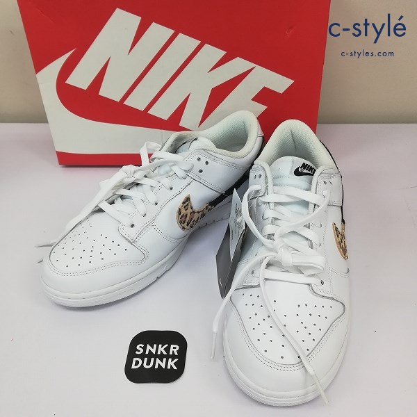 NIKE ナイキ DUNK LOW SE スニーカー 27cm ホワイト ヒョウ柄 DD7099-100 ダンク ロー