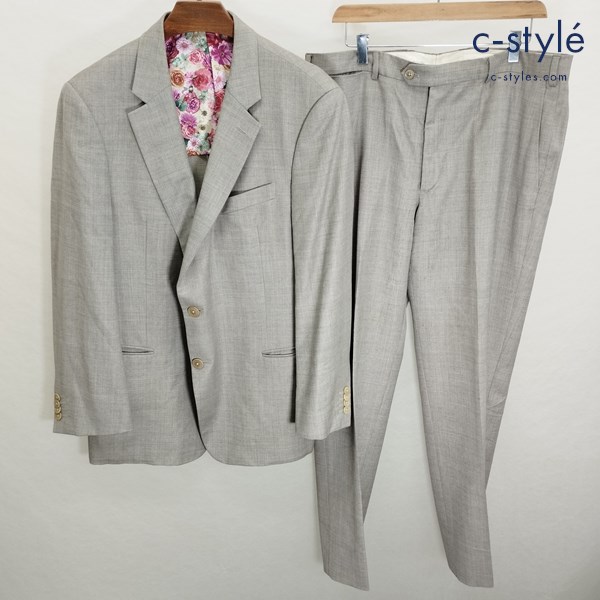 ARMANI COLLEZIONI アルマーニコレッツォーニ T LINE スーツ セットアップ 56 グレー NCVT3A 12T3C0 裏地 総柄