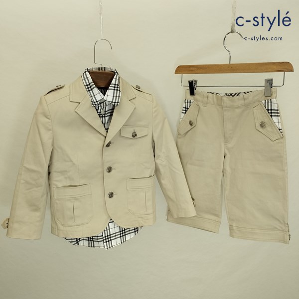 Burberry バーバリー セットアップ 120A ベージュ系 シャツ ジャケット ハーフパンツ キッズ 男の子