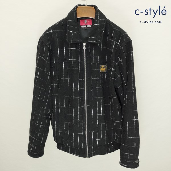 CREAM SODA クリームソーダ カスリ柄ブルゾン XL ブラック 長袖 ジャケット ジップアップ