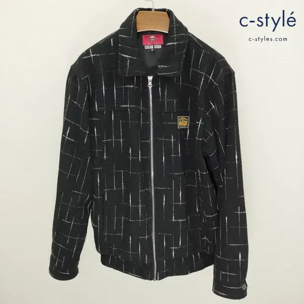 CREAM SODA クリームソーダ カスリ柄ブルゾン XL ブラック 長袖 ジャケット ジップアップ