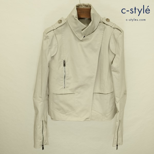 Maison Margiela メゾン マルジェラ コットンバイカージャケット 42 アイボリー系 イタリア製 長袖 レディース