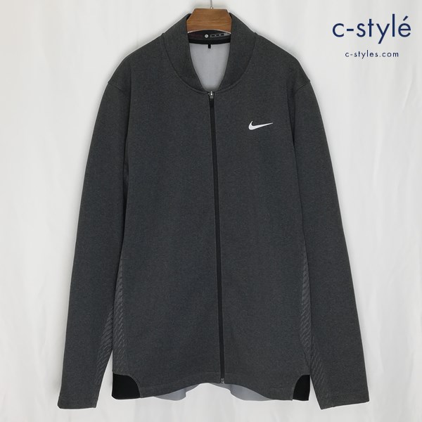 NIKE ナイキ ゴルフ タイガーウッズコレクション ジップジャケット XL グレー 長袖 裏起毛 スポーツウェア