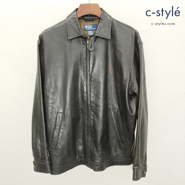 POLO RALPH LAUREN ポロ ラルフローレン レザージャケット S ブラック ブルゾン 革ジャン