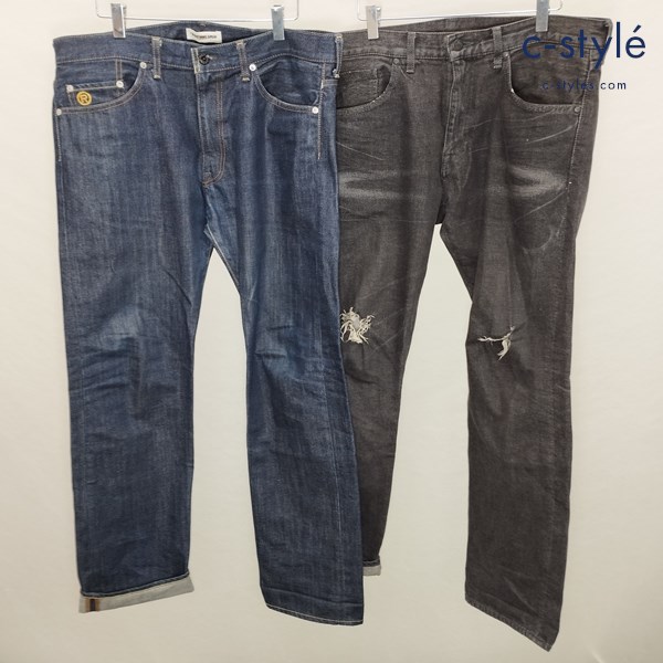 A BATHING APE ア ベイシング エイプ HUMAN MADE デニムパンツ インディゴ ブラック Ｌ 綿100 ジーパン