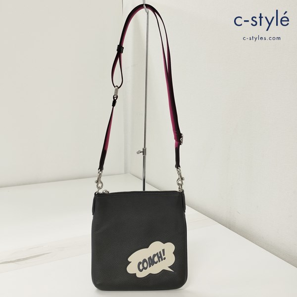 COACH × MARVEL ショルダーバッグ ブラック コーチ マーベル レザー 4117 レディース 鞄 カバン