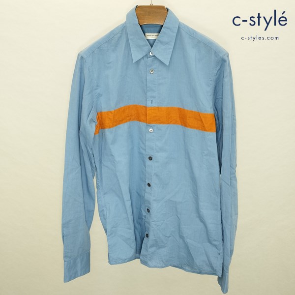 DRIES VAN NOTEN ドリスヴァンノッテン 長袖シャツ 44 ブルー系 綿100 ライン