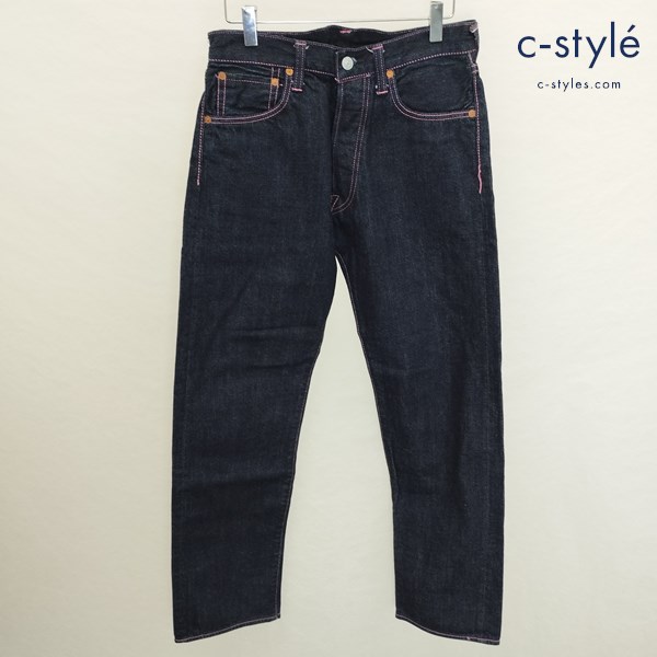 EVISU エヴィス デニムパンツ 30×32 インディゴ Lot2000 道楽ペイント 布パッチ 日本製