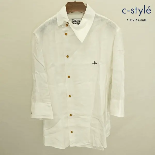 Vivienne Westwood MAN ヴィヴィアンウエストウッドマン リネンシャツ 48 ホワイト系 VW-WR-74202 麻100