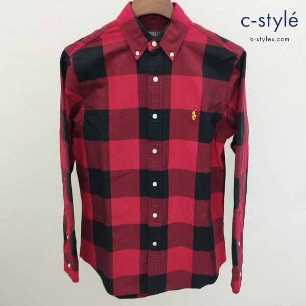 POLO RALPH LAUREN ポロラルフローレン チェックシャツ S レッド系 長袖 ポニー刺繍