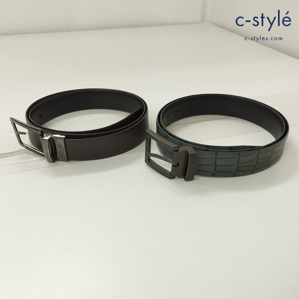 GIORGIO ARMANI ジョルジオアルマーニ ベルト グリーン ブラウン イタリア製 計2点