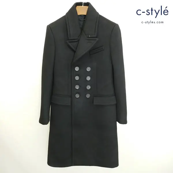 Burberry Prorsum バーバリープローサム カシミヤダブルブレストコート 44 ブラック イタリア製 袖ボタン