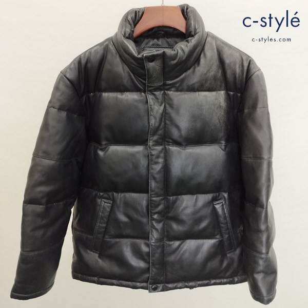 AVIREX アヴィレックス ラムレザーダウンジャケット S ブラック 6161034 羊革 コート レザー