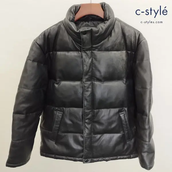 AVIREX アヴィレックス ラムレザーダウンジャケット S ブラック 6161034 羊革 コート レザー