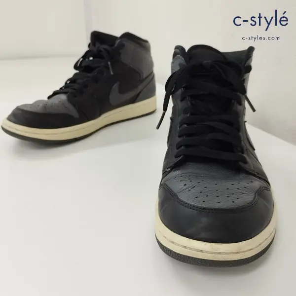 NIKE ナイキ AIR JORDAN 1 RETRO MID エアジョーダン1 スニーカー 26.5cm ブラック×グレー 554724-041