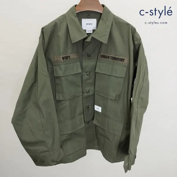 WTAPS ダブルタップス シャツジャケット 02 オリーブ 211WVDT-SHM03 長袖 綿100