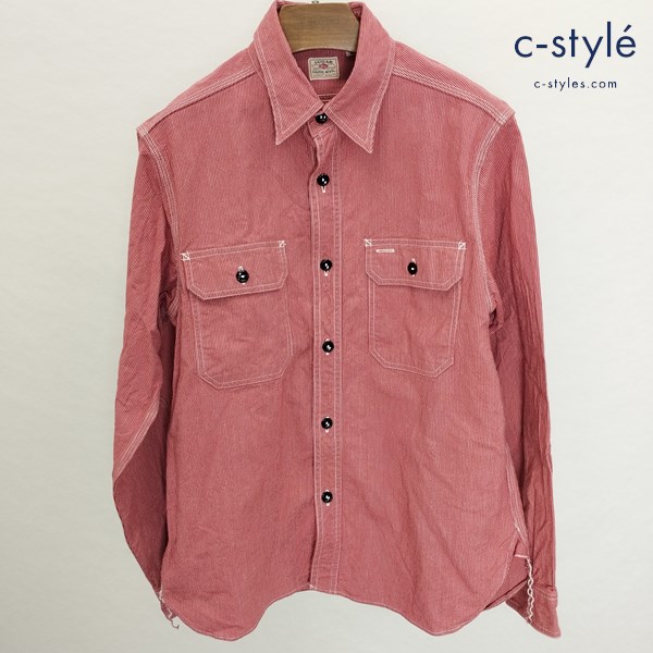 SUGAR CANE シュガーケーン ワークシャツ S 赤系 綿100 SC25511