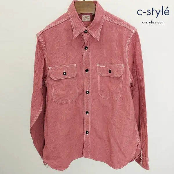 SUGAR CANE シュガーケーン ワークシャツ S 赤系 綿100 SC25511