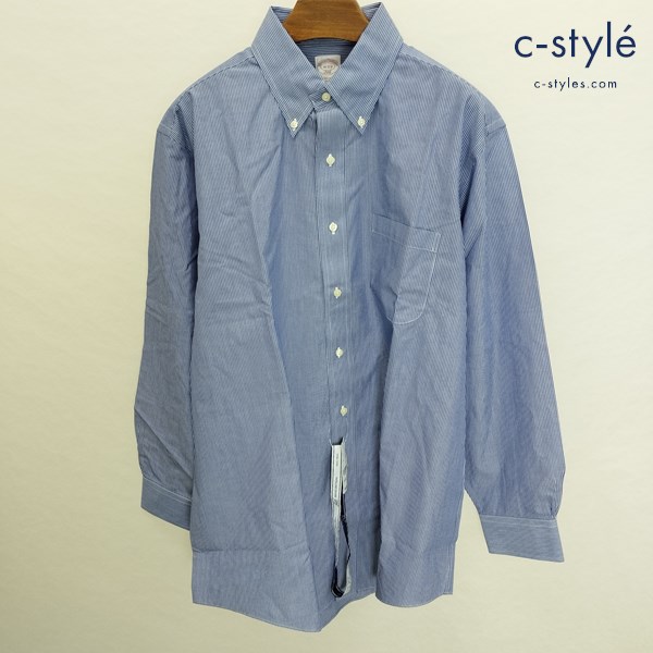 Brooks Brothers ブルックスブラザーズ 長袖シャツ 16-2/3 ブルー NON-IRON ノンアイロン 綿100