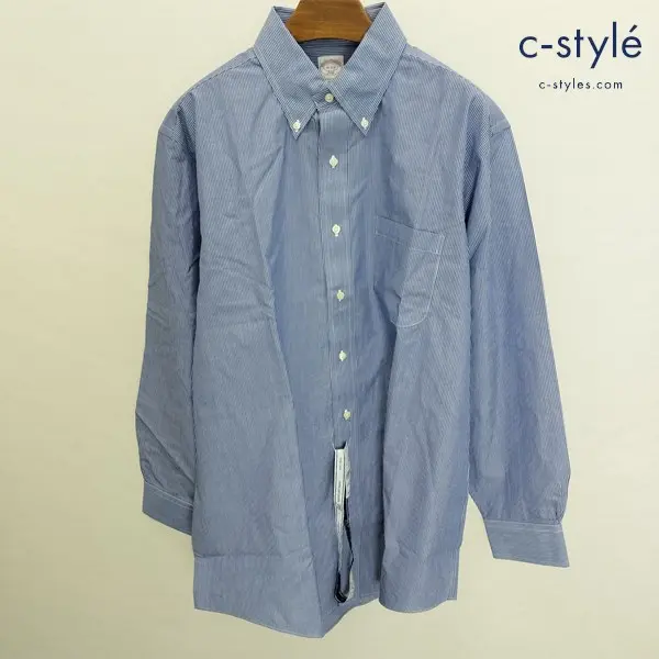 Brooks Brothers ブルックスブラザーズ 長袖シャツ 16-2/3 ブルー NON-IRON ノンアイロン 綿100