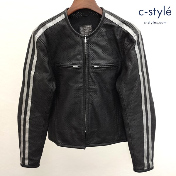 KADOYA カドヤ レザージャケット L ブラック PLJ-L 牛革 ジップアップ バイクウェア