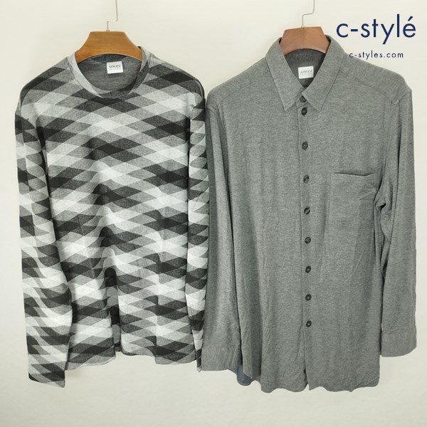 ARMANI COLLEZIONI アルマーニコレッツォーニ セーター XXL シャツ XL グレー 長袖 イタリア製 KCM12J KCTEJ