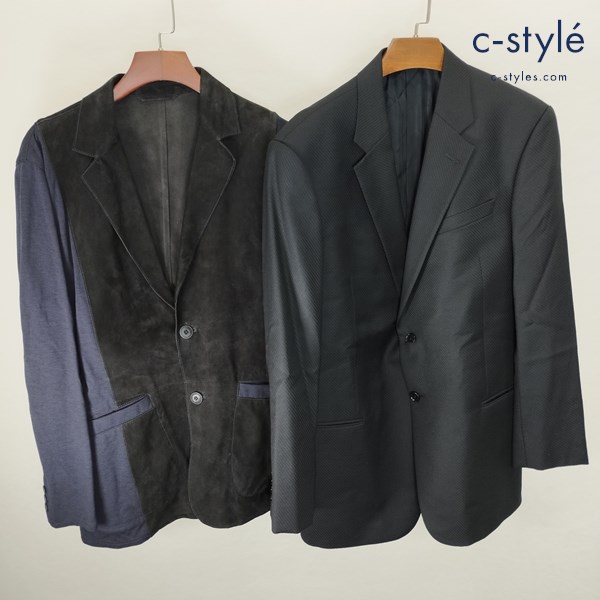 ARMANI COLLEZIONI アルマーニコレッツォーニ ジャケット 56 ブラック パープル系 2B イタリア製