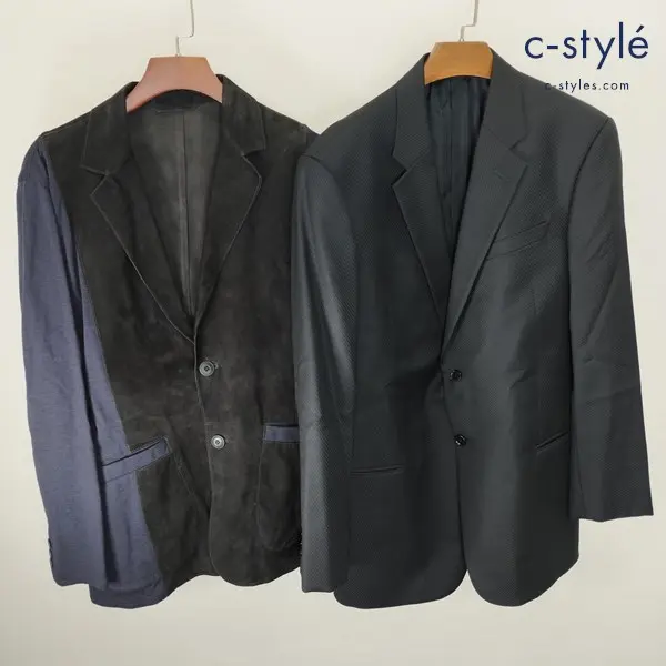 ARMANI COLLEZIONI アルマーニコレッツォーニ ジャケット 56 ブラック パープル系 2B イタリア製