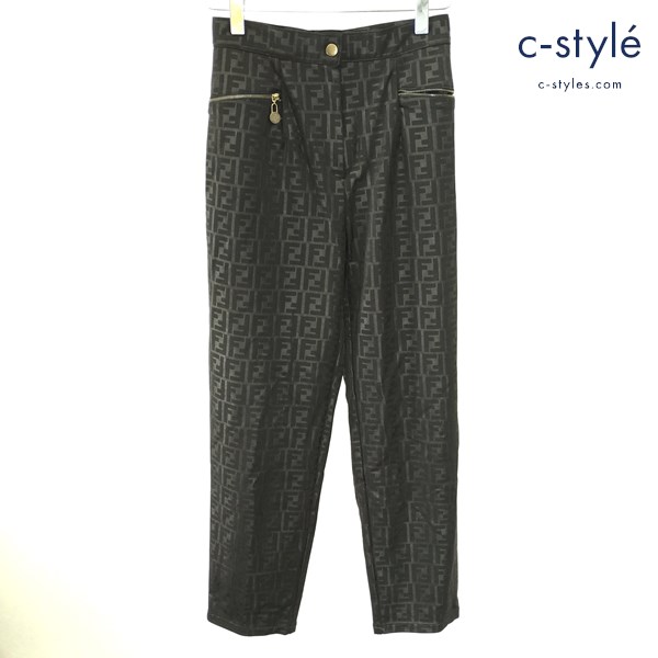 FENDI フェンディ パンツ ブラック系 ズッカ柄 イタリア製 レディース