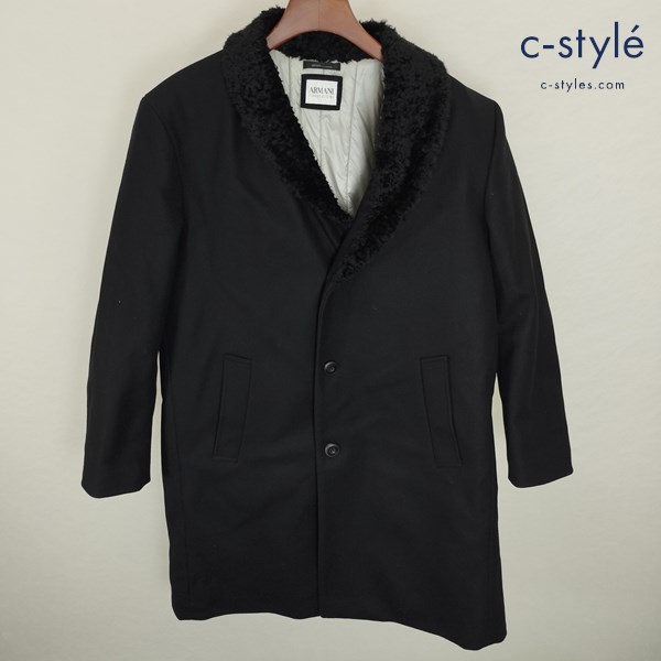 ARMANI COLLEZIONI アルマーニコレッツォーニ ウールコート ブラック MCL43W 3B センターベント 羊毛