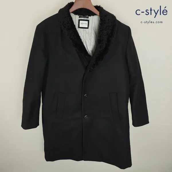 ARMANI COLLEZIONI アルマーニコレッツォーニ ウールコート ブラック MCL43W 3B センターベント 羊毛