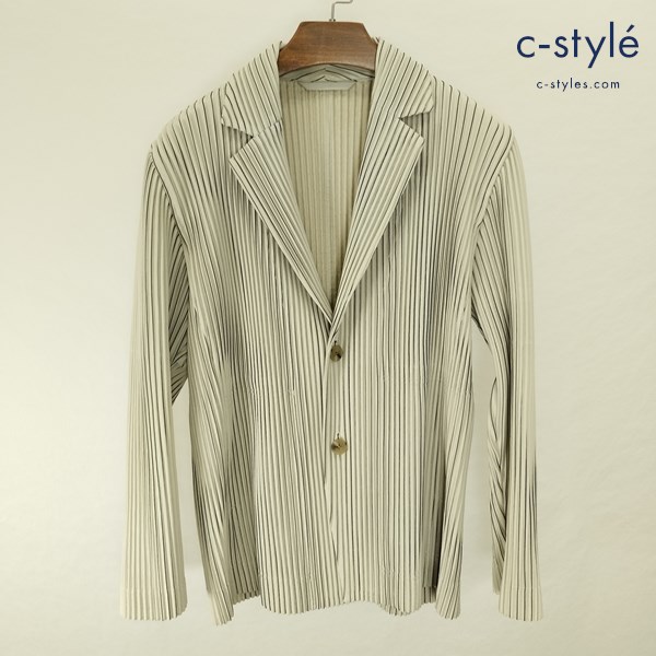 HOMME PLISSE ISSEYMIYAKE オムプリッセイッセイミヤケ プリーツテーラードジャケット 1 クリーム系