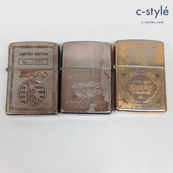 ZIPPO ジッポー オイルライター 1993年製 自由の女神 FOR THE LIGHT OF YOUR LIFE 他 喫煙具 計3点