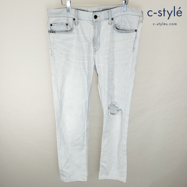 HYSTERIC GLAMOUR ヒステリックグラマー デニムパンツ 34 ブルー ダメージ加工 02171AP06