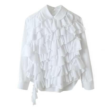 tricot COMME des GARCONS(トリココムデギャルソン) 丸襟 フリルブラウス