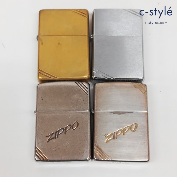 ZIPPO ジッポー オイルライター 1989年製 1992年製 1995年製 1998年製 ダイアゴナルライン 喫煙具 計4点