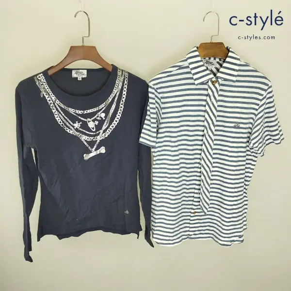 Vivienne Westwood ヴィヴィアンウエストウッド ロンT ネイビー ポロシャツ ブルー系 46