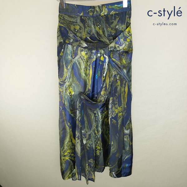 UN3D. アンスリード マーブルアートスカート 38 マルチカラー 総柄 ロング丈