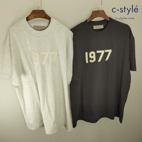 FOG ESSENTIALS エフオージーエッセンシャルズ 半袖 Tシャツ L ブラックグレー ライトグレー 1977ロゴ