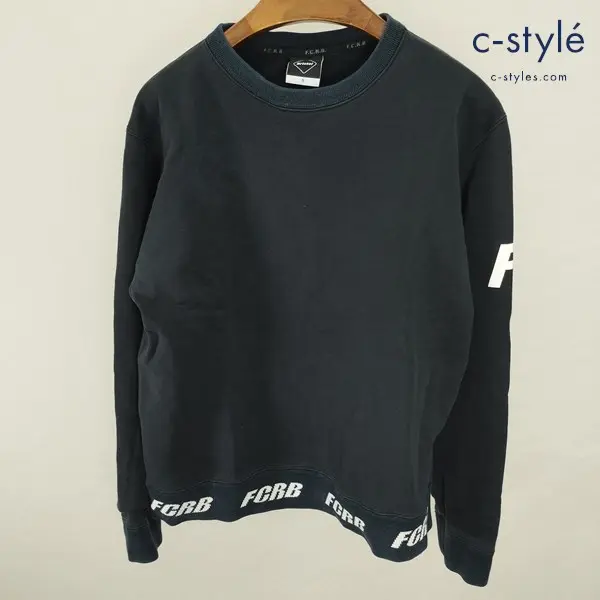 F.C.Real Bristol LOGO RIBBED CREW NECK SWEAT クルーネックスウェット S ブラック FCRB-202062
