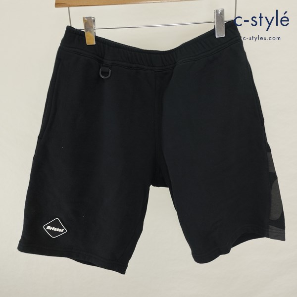 F.C.Real Bristol BIG LOGO SWEAT SHORT ショートパンツ スウェット S ブラック FCRB-156012