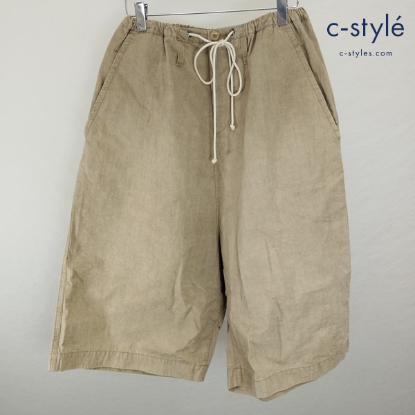 Y’s ワイズ ガウチョイージーハーフパンツ 2 ベージュ YS-P12-025 麻 綿 レディース