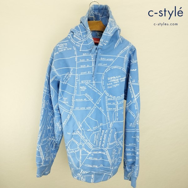 Supreme シュプリーム Gonz Embroidered Map Hooded Sweatshirt プルオーバー XL ブルー系 パーカー