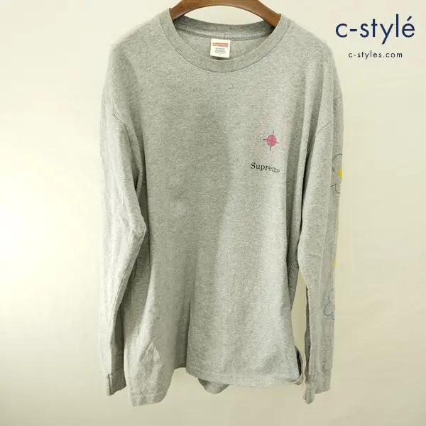 Supreme シュプリーム Been Hit Ls Tee L グレー 長袖Tシャツ コットン