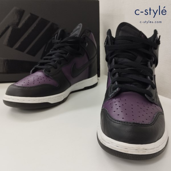 NIKE×FRAGMENTDESIGN スニーカー DUNK HI 28.5cm ブラック×パープル ハイカット DJ0382-600